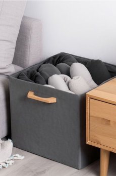 Складна коробка для зберігання з ручкою - сірий