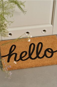 Килимок для входу з написом hello - нюдовий