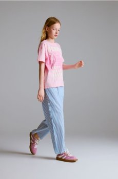 Reserved - Штани з додаванням віскози зі складчастої тканини - світло-блакитний - 191HN-50X