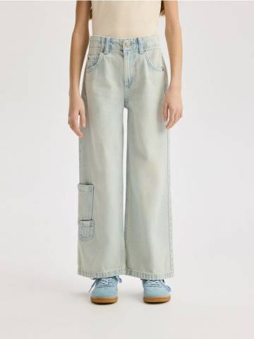 Reserved - Джинси wide leg з кишенями - синій - 734CV-05J Reserved - Джинси wide leg з кишенями - синій - 734CV-05J