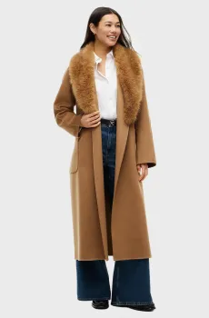 Женское бежевое шерстяное пальто BELTED Бежевый L Tommy Hilfiger WW0WW51105