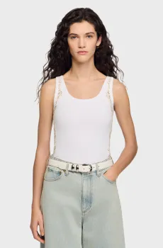 Женская белая майка Белый XS Sandro SFPTS01739_white