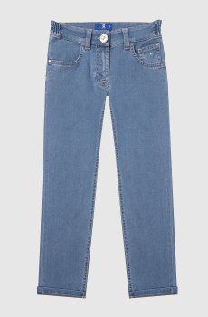 Детские синие джинсы с вышивкой эмблемы