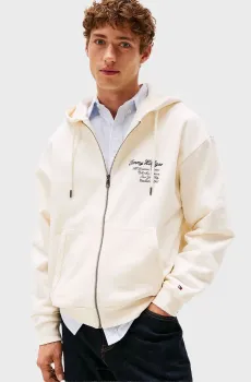 Мужское белое худи PREP ZIP Белый L Tommy Hilfiger MW0MW39683
