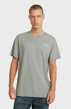 Мужская серая футболка Script Серый M G-Star RAW D26823,D976