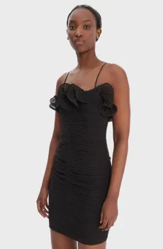 Женское черное платье Черный S Guess W6RK80.WI342;JBLK