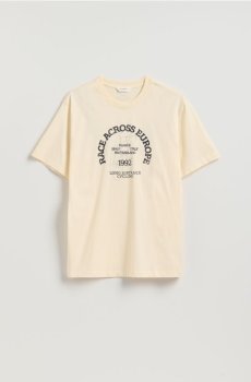 Reserved - Футболка вільного крою з принтом - кремовий - WD046-01X