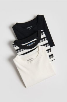 Reserved - Бавовняна кофта з довгим рукавом, набір з 3 - кремовий - 043II-01X