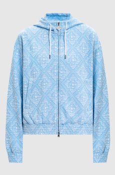 Голубая спортивная куртка в узор