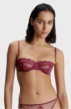 Женский бордовый бюстгальтер UNLINED BALCONETTE Бордовый 34A Calvin Klein 000QF7501E
