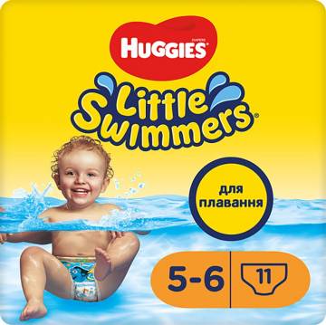 Трусики-подгузники для плавания Huggies Little Swimmers размер 5-6 (12-18 кг), 11 шт Трусики-подгузники для плавания Huggies Little Swimmers размер 5-6 (12-18 кг), 11 шт