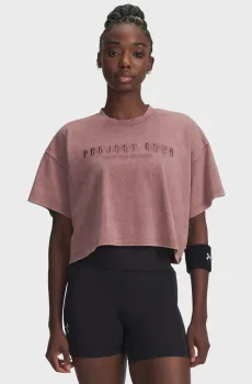 Женская розовая футболка Pjt Rck Statement Graphic SS Розовый L Under Armour 6007507-651