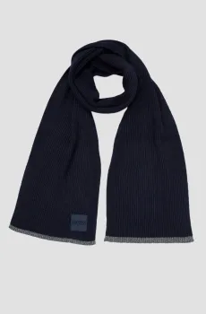 Мужской темно-синий шарф Синий ONESIZE BOSS 50497974;404