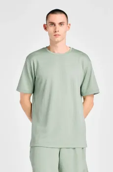 Мужская зеленая футболка Textured Check Зеленый L New Balance MT6100FRAAR