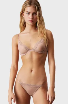 Женский бежевый бюстгальтер UNLINED PLUNGE Бежевый 32A Calvin Klein LV00QF8130