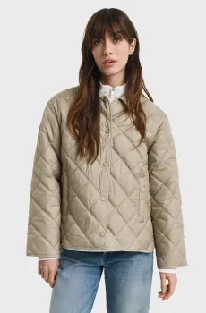 Женская бежевая куртка QUILTED JACKET WITH COLLAR Бежевый XS Gant 4700379