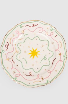 Белая фарфоровая тарелка Star