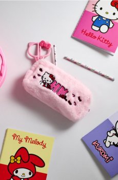 Плюшевий пенал Hello Kitty - яскраво-рожевий