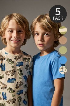 Футболки, 5 шт. - світло-оливковий