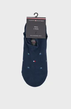 Мужские темно-синие следы (2 пары) FOOTIE MICRO PATTERN Синий 43-46 Tommy Hilfiger 701238500