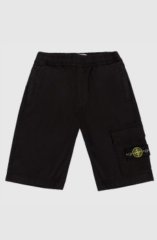 Детские черные шорты с патчем логотипа