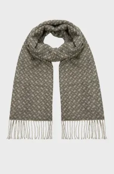 Мужской серый шерстяной шарф с узором Серый ONESIZE BOSS 50549851;030