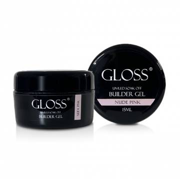 Однофазный гель для ногтей Gloss Builder Gel UV/LED Soak Off, Nude Pink, 15 мл Однофазный гель для ногтей Gloss Builder Gel UV/LED Soak Off, Nude Pink, 15 мл