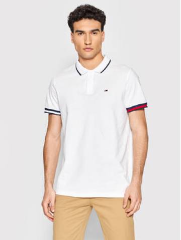 Tommy Jeans Поло Flag DM0DM12963 Білий Regular Fit Tommy Jeans Поло Flag DM0DM12963 Білий Regular Fit