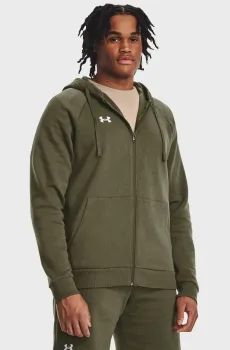 Мужское зеленое худи UA Rival Fleece FZ Hoodie Зеленый S Under Armour 1379767-390