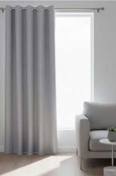Однотонна штора на люверсах - сірий