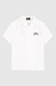 Детская белая рубашка с принтом логотипа