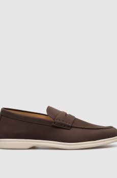 Коричневые замшевые лоферы