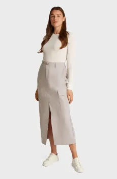 Женская бежевая юбка CASUAL TAILORING SKIRT Бежевый S Calvin Klein Jeans J20J225075