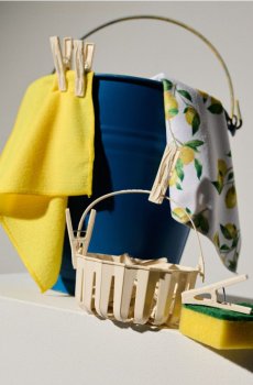 Набір прищіпок у кошику 16 pack - бежевий