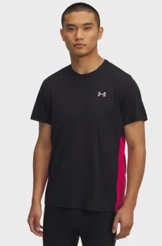 Мужская черная футболка UA TRAIL RUN ZIP SS Черный M Under Armour 1389808-001