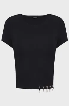 Женская черная футболка Черный M Guess W6GP11.K2933;JBLK