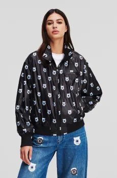 Женская черная ветровка с узором Karl Lagerfeld x Darcel Disappoints Черный S Karl Lagerfeld 241W1460