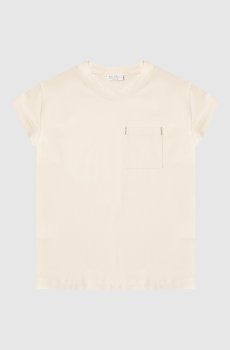 Детская бежевая футболка с цепочкой мониль