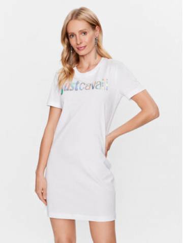 Just Cavalli Повсякденна сукня 74PBOG00 Білий Regular Fit Just Cavalli Повсякденна сукня 74PBOG00 Білий Regular Fit
