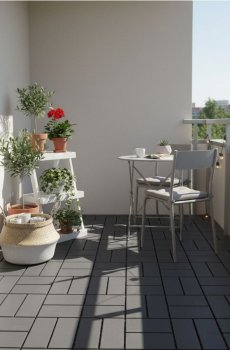 Набір садових плиток, 4 шт. - темно-сірий