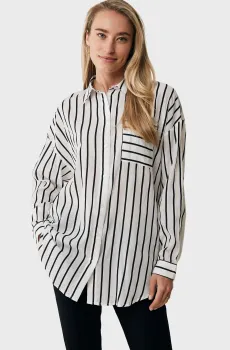 Женская белая блуза в полоску Белый S Mexx MF006102541W