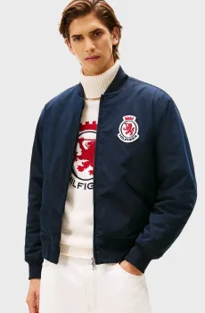Мужской темно-синий бомбер CREST Синий L Tommy Hilfiger MW0MW41083