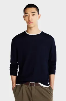 Мужской темно-синий джемпер DC COTTON LYOCELL CREWNECK Синий L Tommy Hilfiger MW0MW33524
