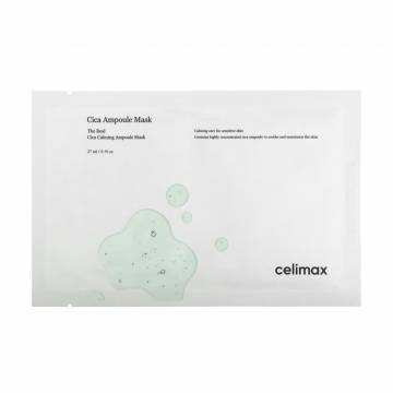 Успокаивающая тканевая маска для лица Celimax The Real Cica Calming Ampoule Mask с центеллой, 27 мл Успокаивающая тканевая маска для лица Celimax The Real Cica Calming Ampoule Mask с центеллой, 27 мл