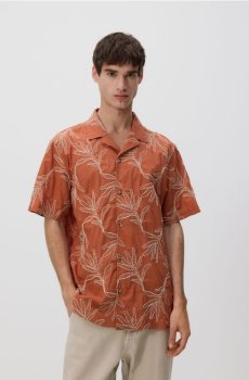 Reserved - Сорочка звичайна з вишивкою - бурштиновий - 750IE-18P