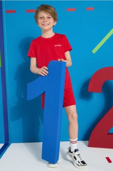 Спортивний комплект з відбиваючим принтом Active - червоний
