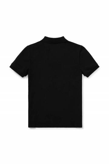 Детское хлопковое поло Polo Ralph Lauren цвет чёрный однотонный Детское хлопковое поло Polo Ralph Lauren цвет чёрный однотонный