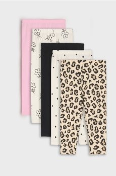 Бавовняні легінси, набір з 5 штук - кремовий