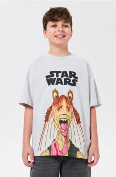 Бавовняна футболка з принтом Star Wars - сірий