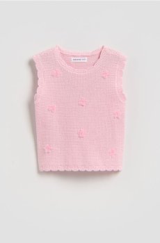 Reserved - Трикотажний жилет - пастельний рожевий - 825IE-03X